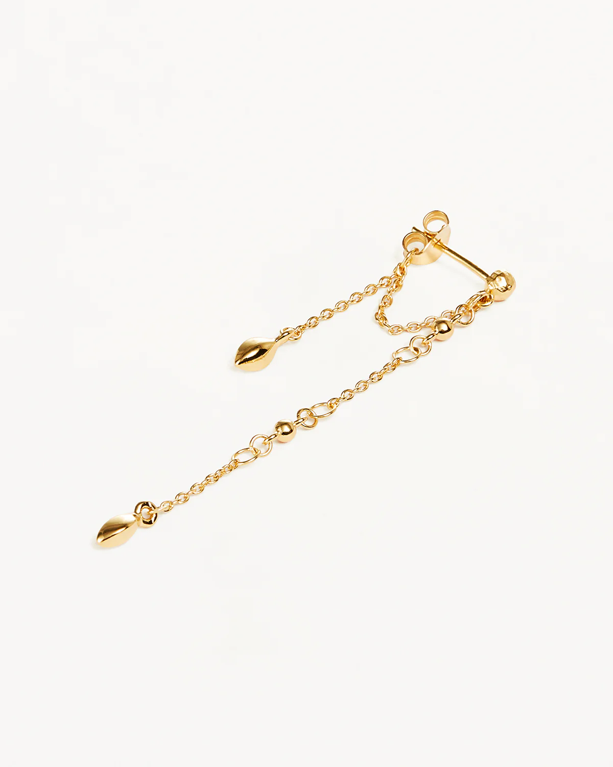 18k Gold Vermeil Luck and Love Chain Earrings - Image 3