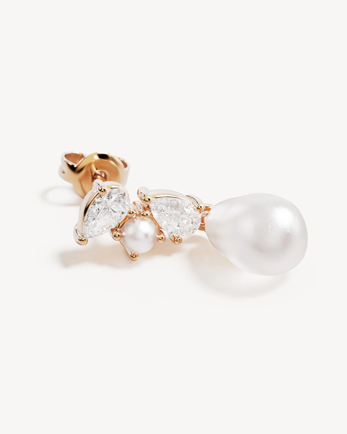 18k Gold Vermeil Moments in Time Pearl Drop Earrings - Image 3