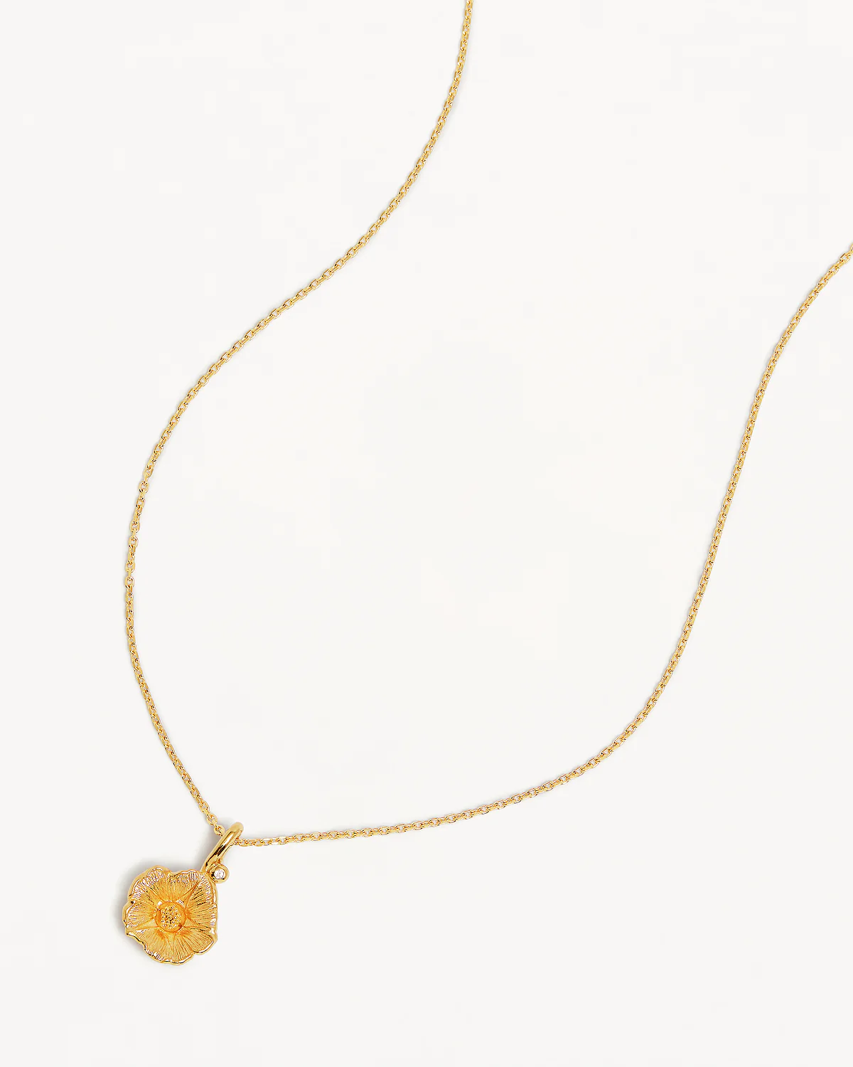 18k Gold Vermeil Morning Glory September Birth Flower Necklace - Image 3