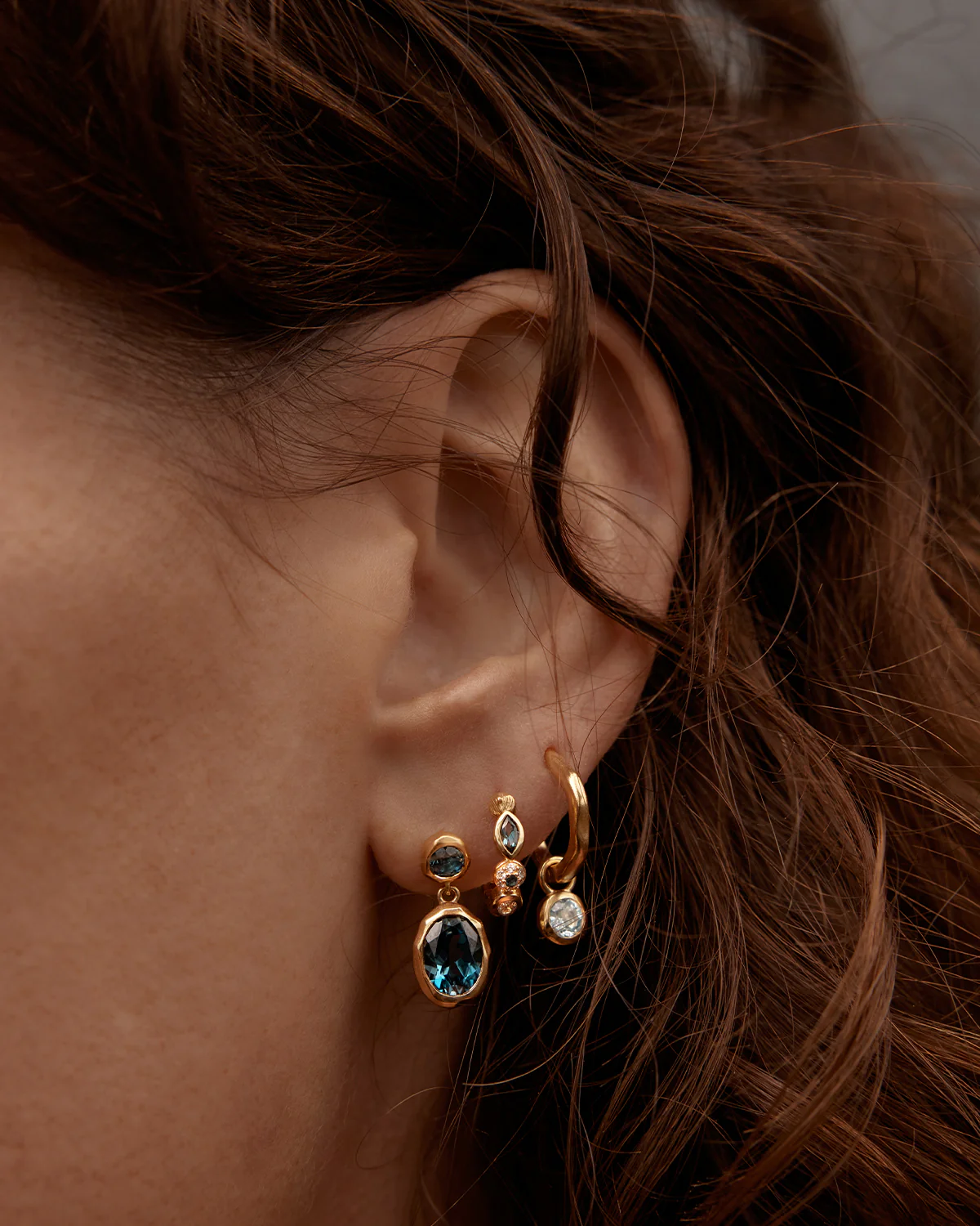 18k Gold Vermeil Sacred Jewel Topaz Earrings - Image 4