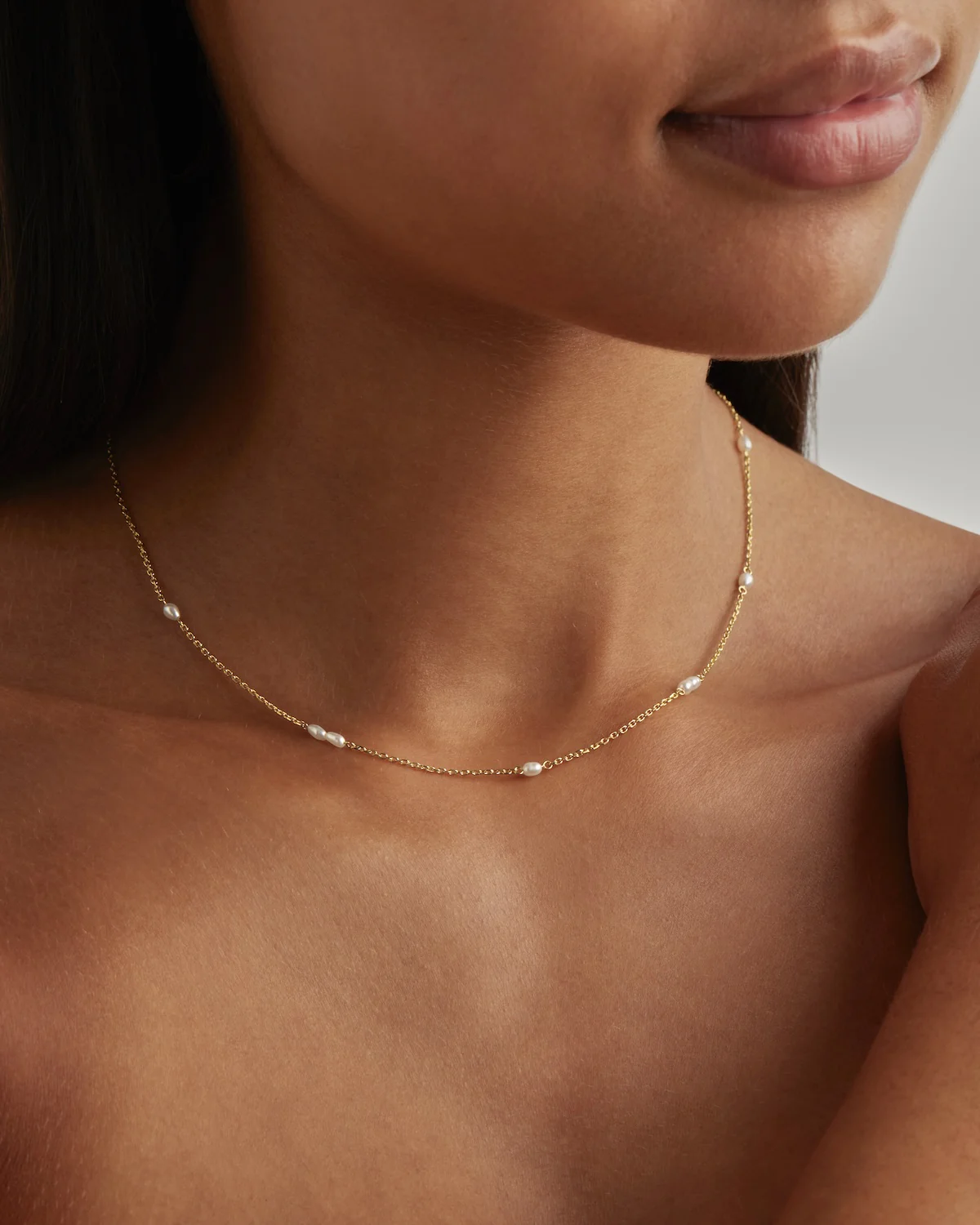 18k Gold Vermeil Serene Dreams Pearl Choker - Image 4