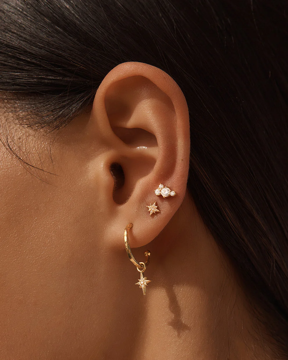 18k Gold Vermeil Starlight Hoops - Image 2