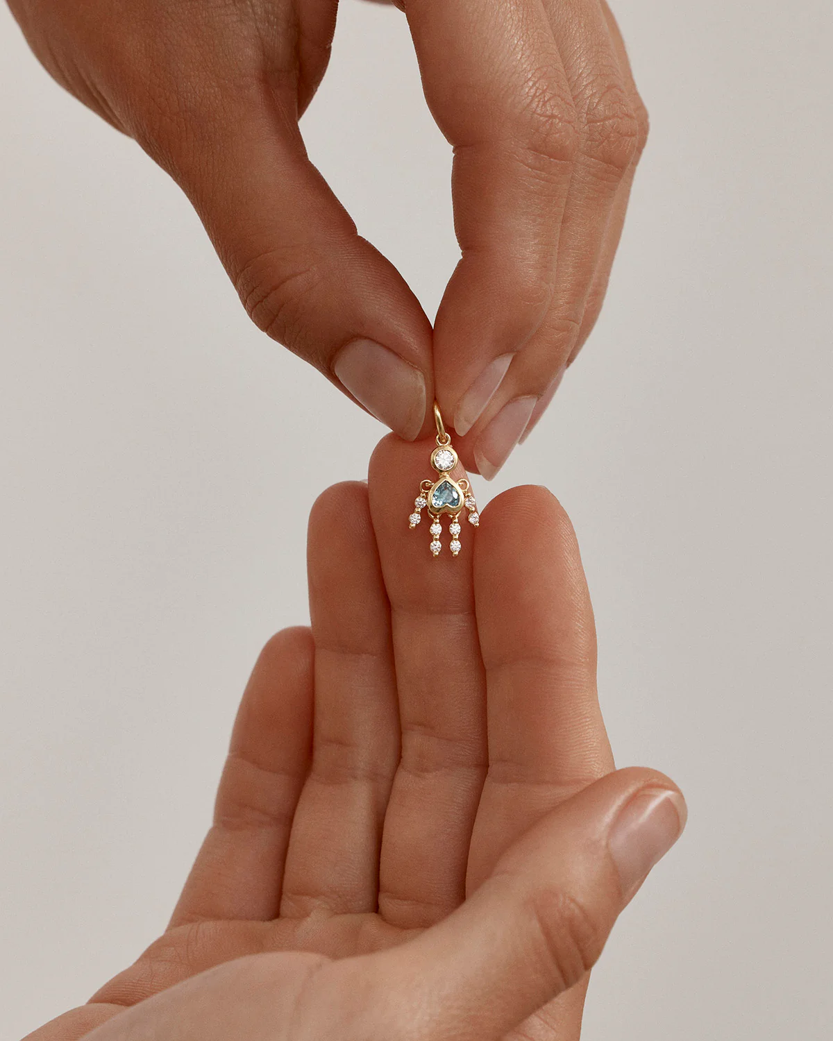 18k Gold Vermeil Tiny Dancer Pendant - Aquamarine - Image 3