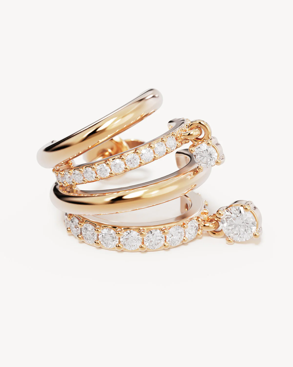 18k Gold Vermeil With Every Breath Illusion Hoops - Image 3