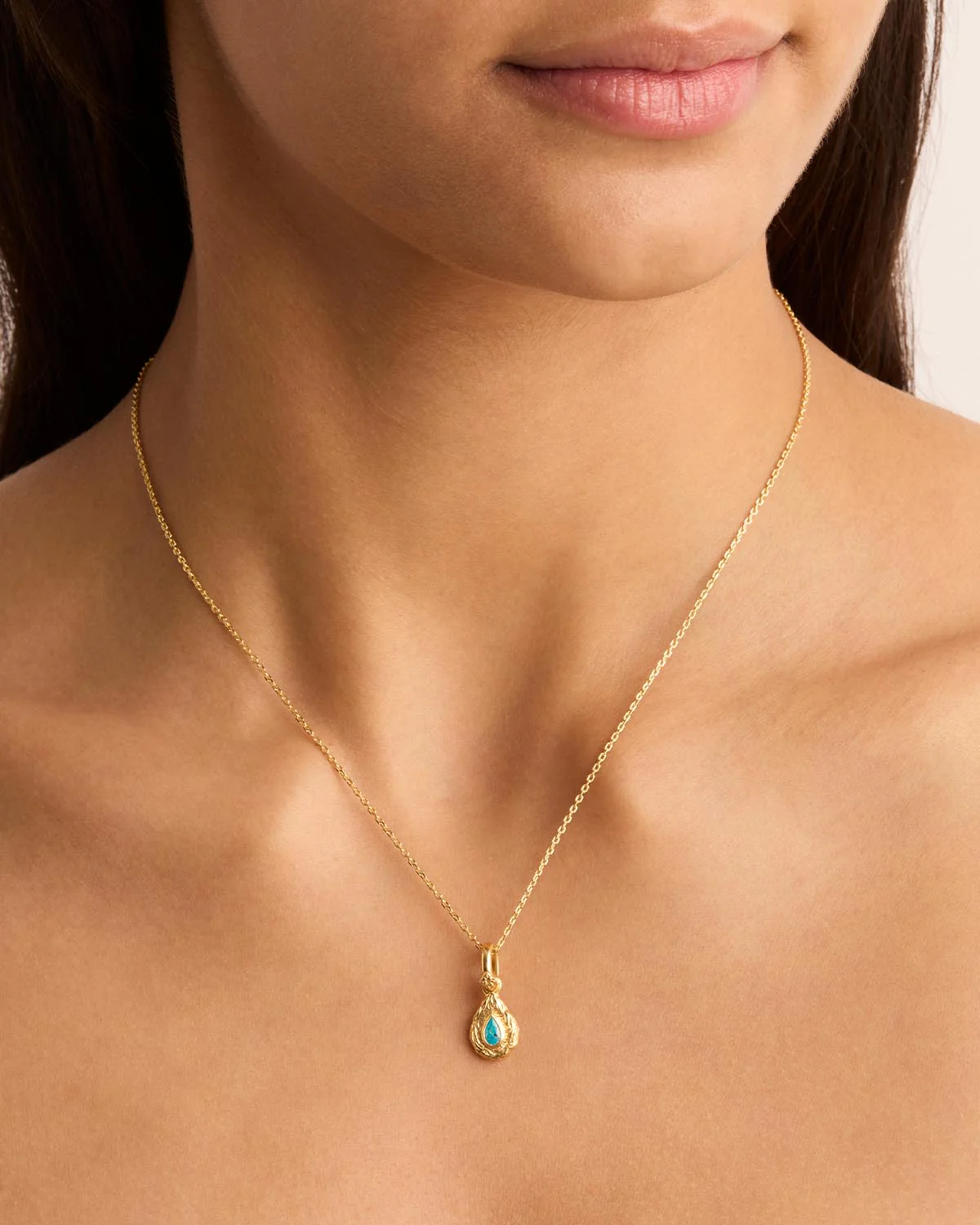 18k Gold Vermeil With Love Birthstone Annex Link Pendant - December - Image 2