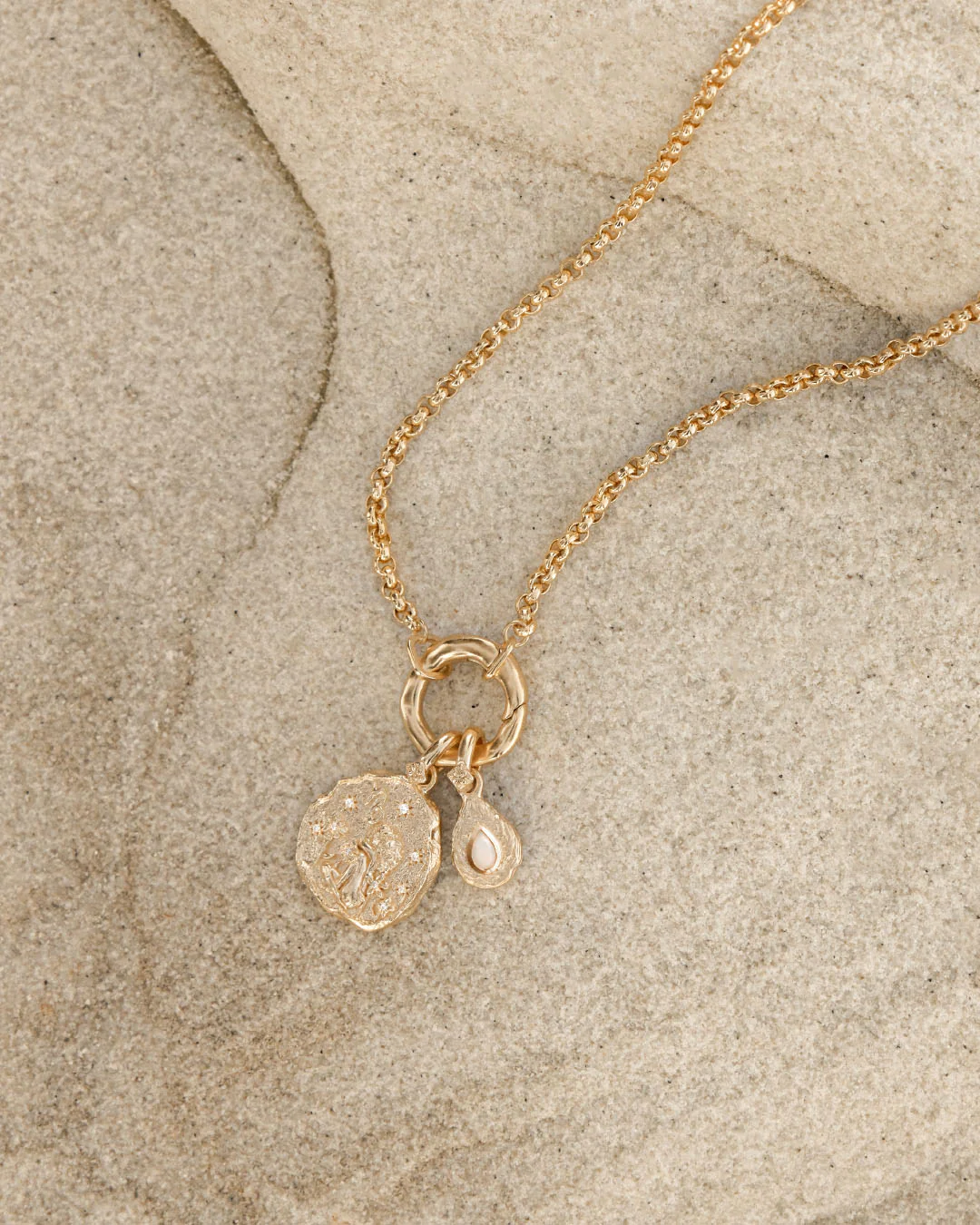 18k Gold Vermeil With Love Birthstone Annex Link Pendant - June - Image 3