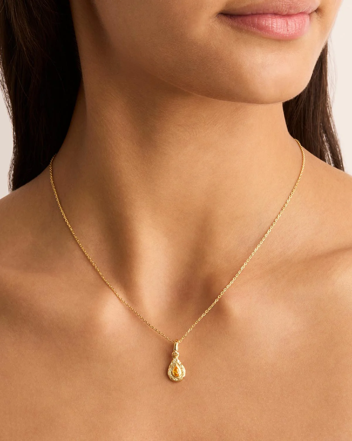 18k Gold Vermeil With Love Birthstone Annex Link Pendant - November - Image 2