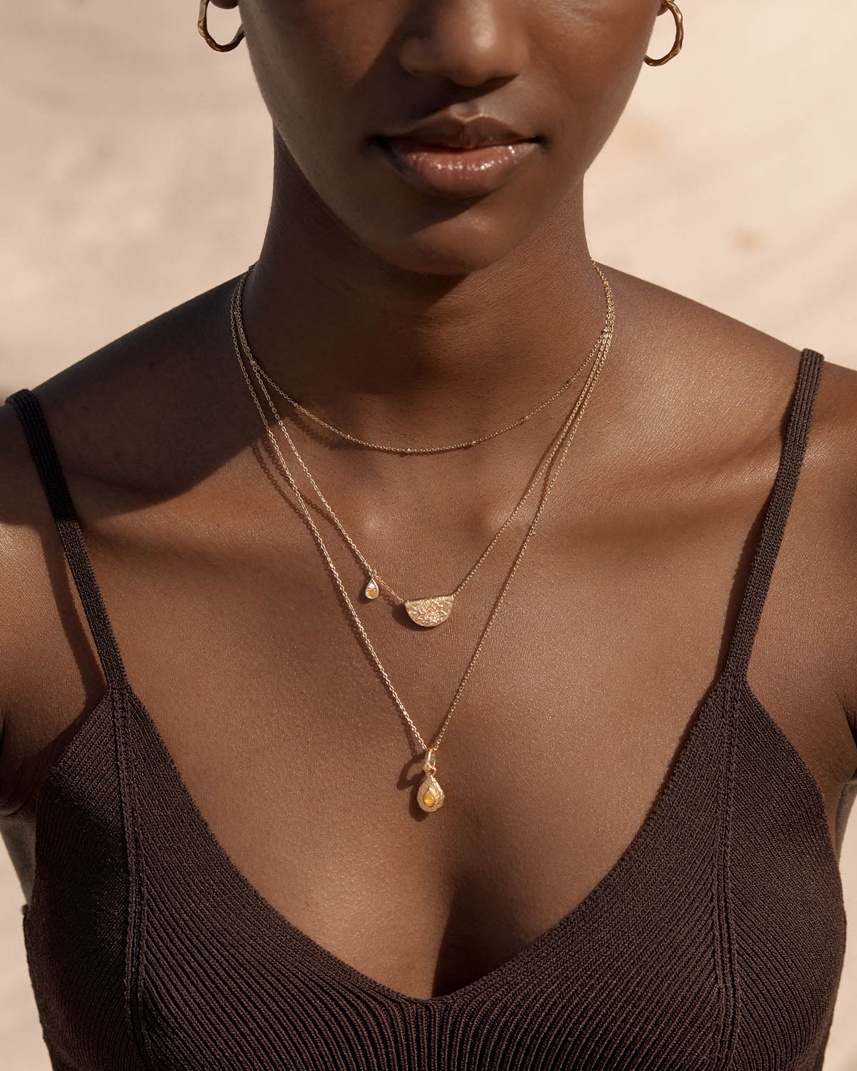 18k Gold Vermeil With Love Birthstone Annex Link Pendant - November - Image 4