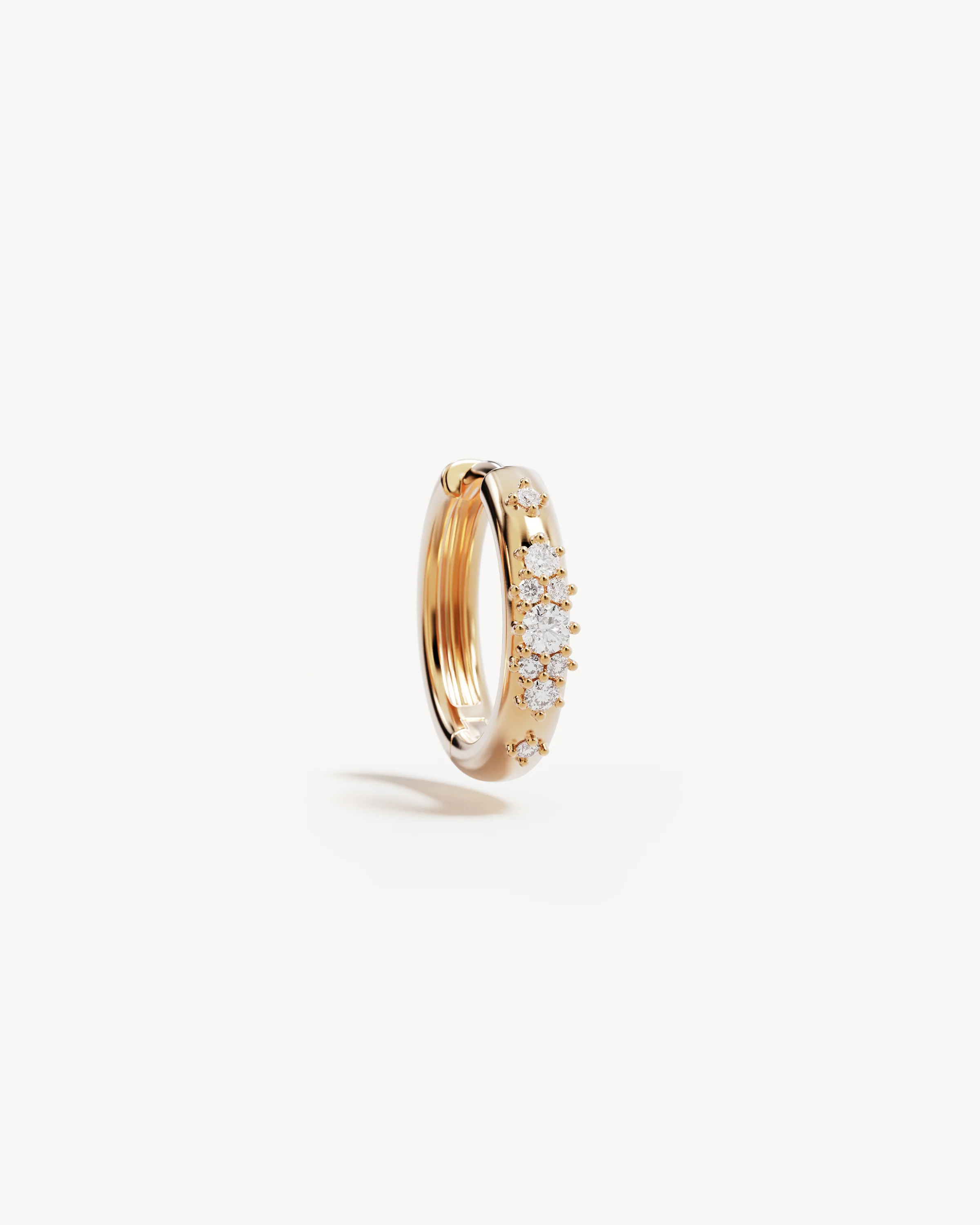 9k Solid Gold Beneath the Morning Light 0.1ct Lab-Grown Diamond Hoop