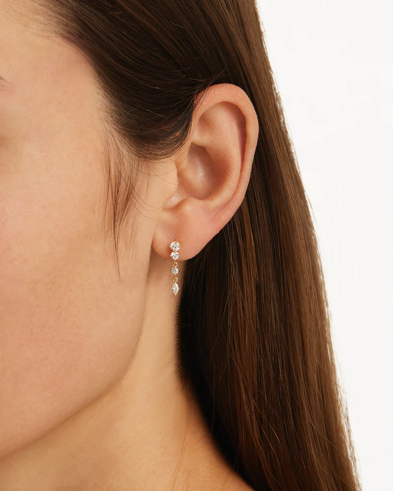9k Solid Gold She Blooms 0.28ct Lab-Grown Diamond Drop Earring - Image 2
