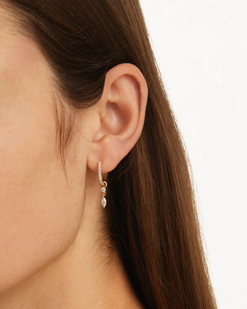 9k Solid Gold Sunkissed 0.3ct Lab-Grown Diamond Hoop - Image 2