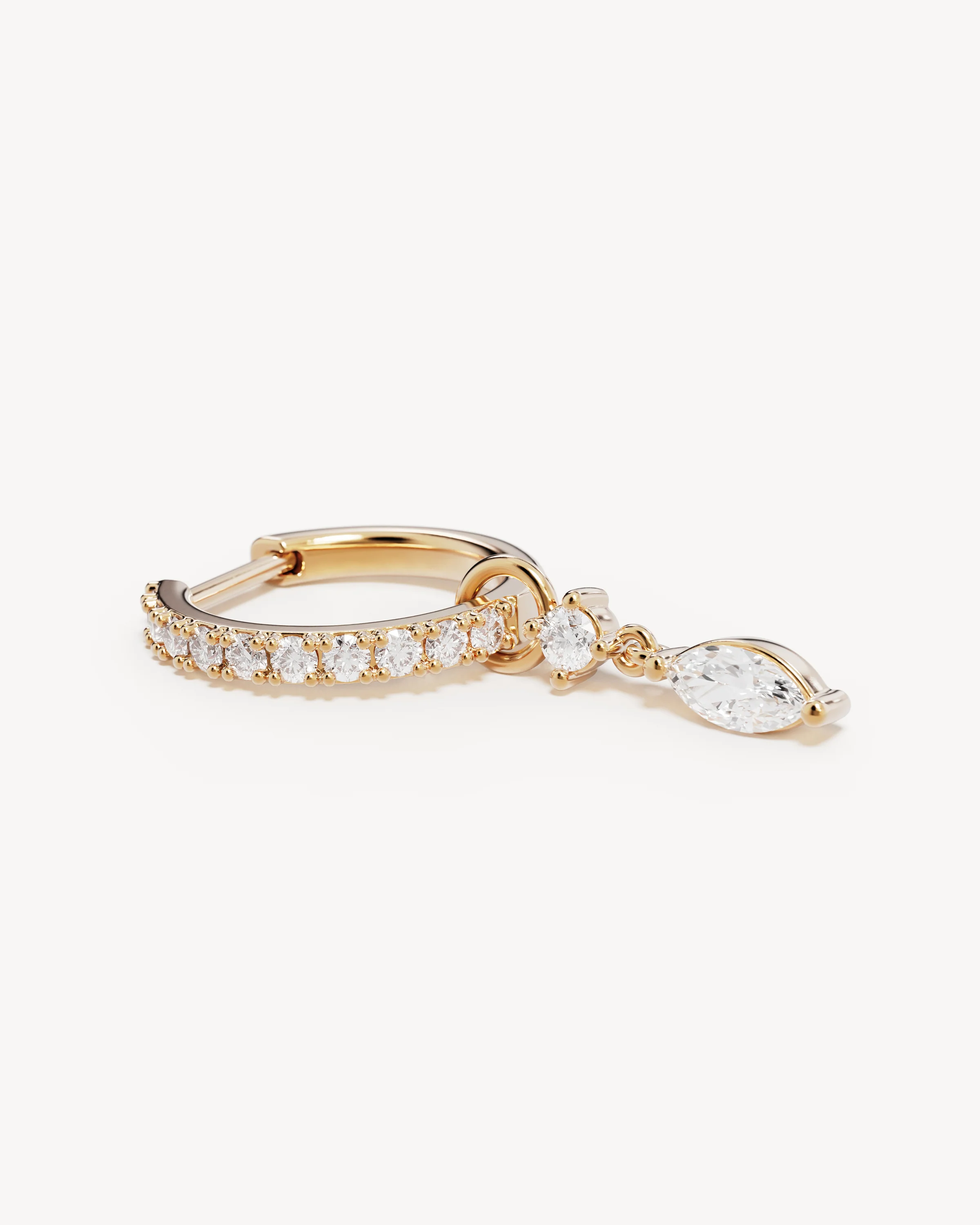 9k Solid Gold Sunkissed 0.3ct Lab-Grown Diamond Hoop - Image 3