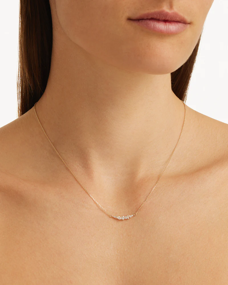 9k Solid Gold Sunkissed Stillness 0.3ct Lab-Grown Diamond Necklace - Image 2
