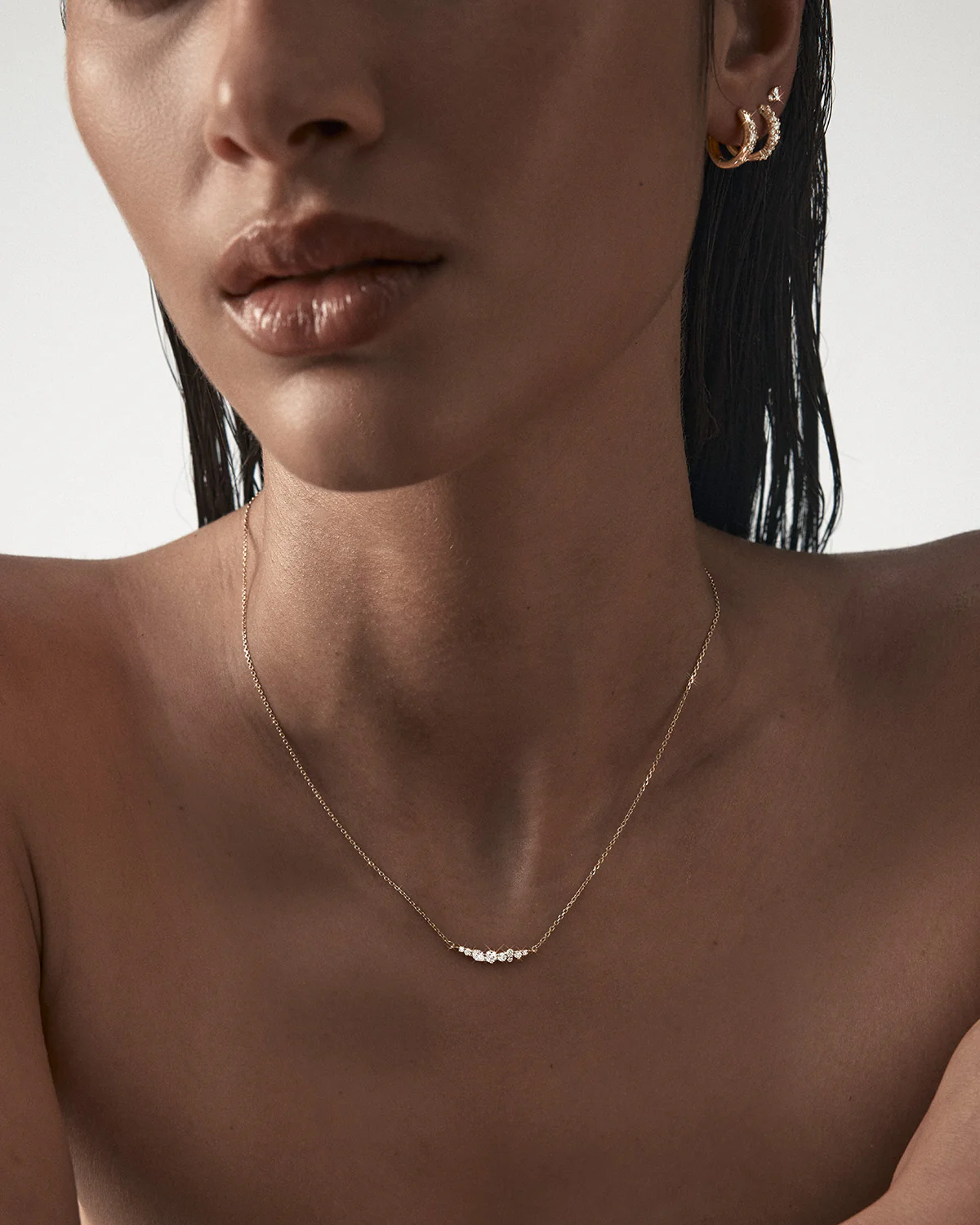 9k Solid Gold Sunkissed Stillness 0.3ct Lab-Grown Diamond Necklace - Image 4