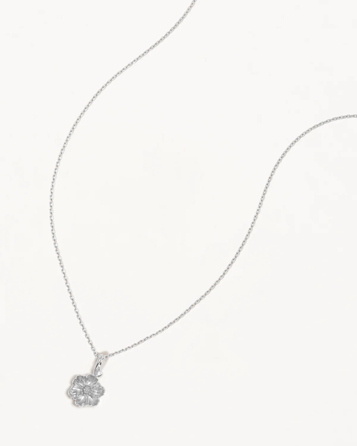 Sterling Silver Poppy August Birth Flower Necklace - Image 3
