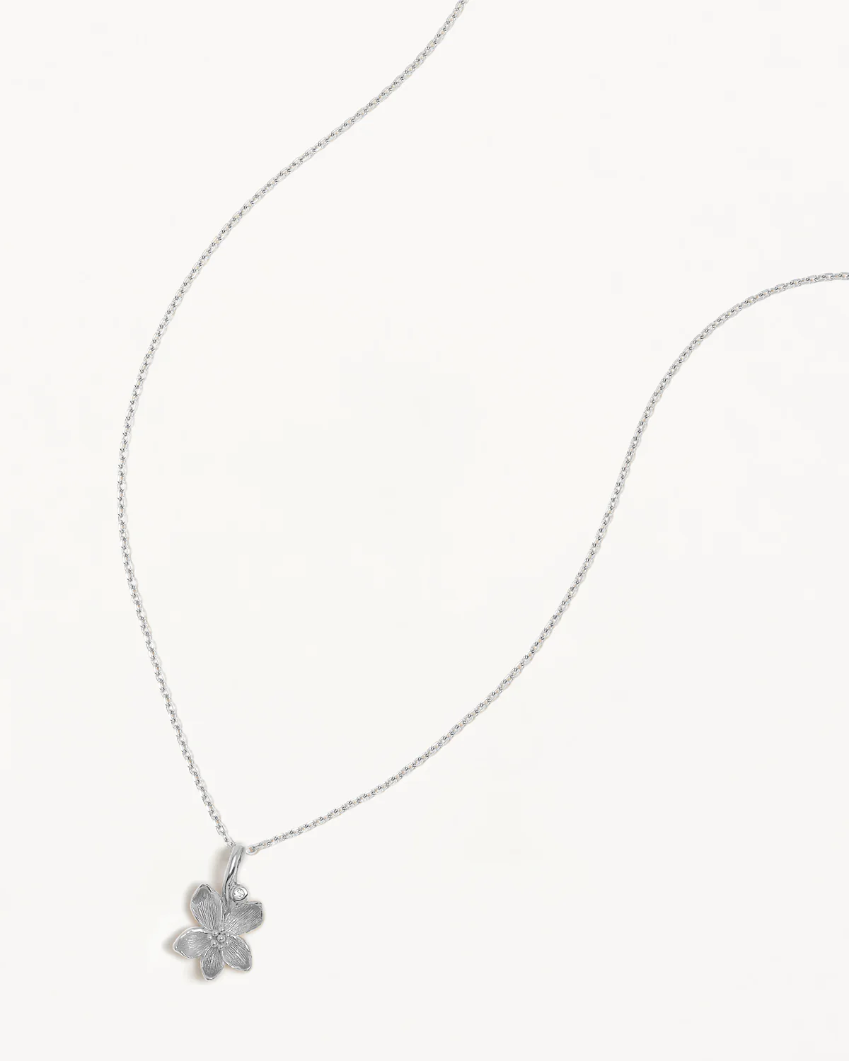 Sterling Silver Violet February Birth Flower Necklace - Image 3