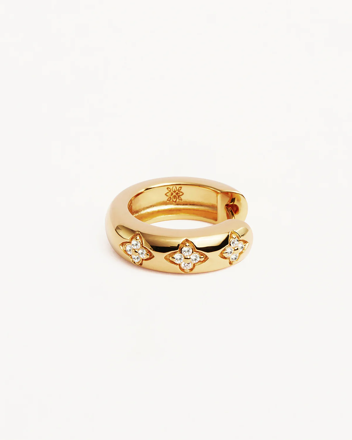 18k Gold Vermeil Bloom With You Lotus Hoops - Image 3