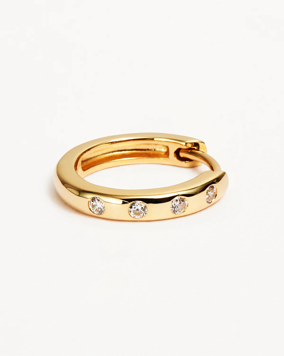 14k Solid Gold Cosmic Lab-Grown Diamond Hoop - Image 3