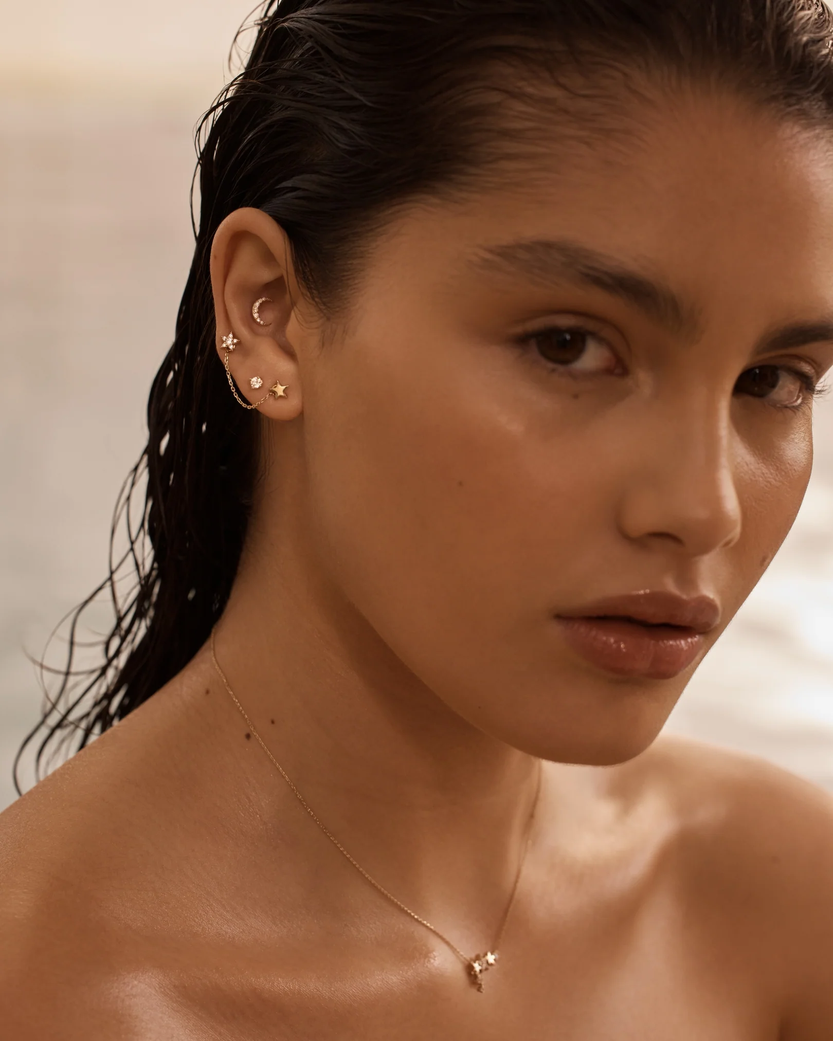 9k Solid Gold Estelle Lab-Grown Diamond Stud Earring - Image 5
