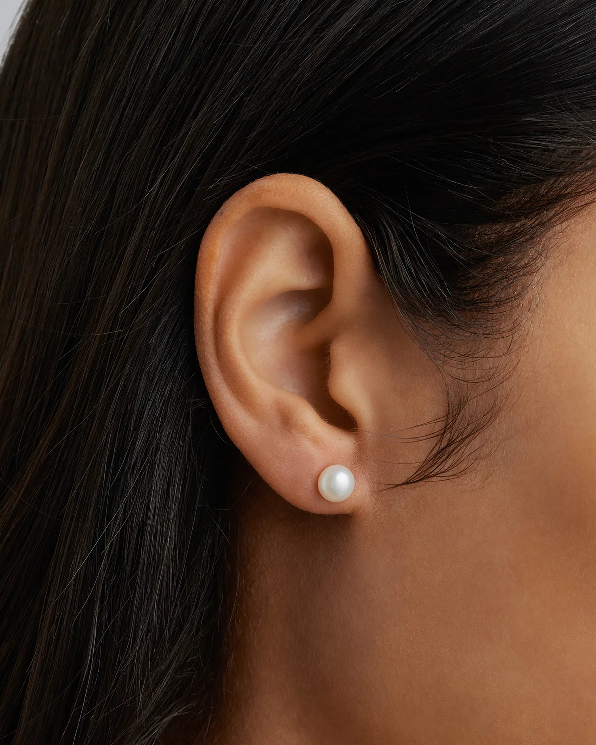 18k Gold Vermeil Floating On Air Pearl Stud Earrings - 6mm - Image 2