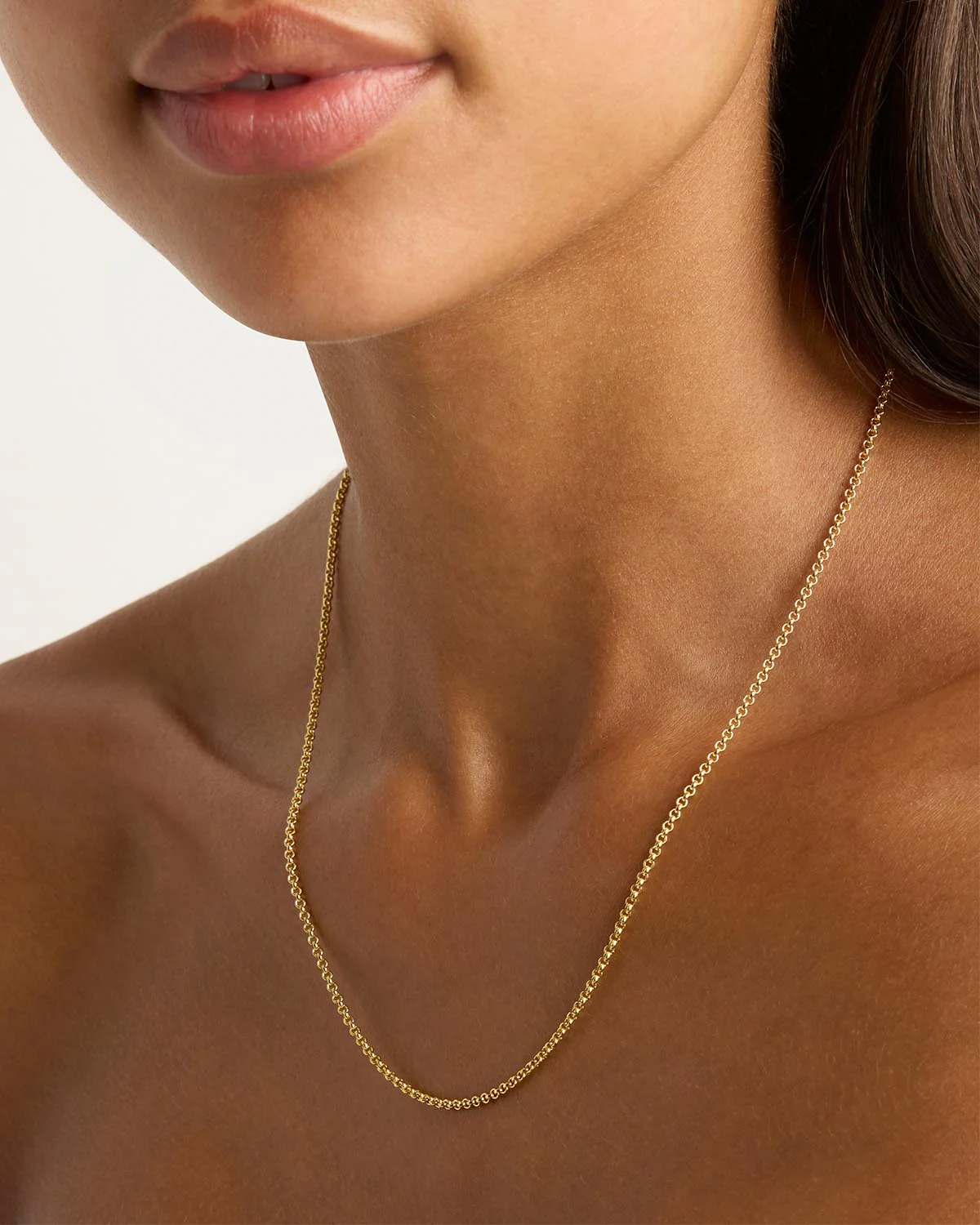 18k Gold Vermeil 19" 2mm Belcher Chain Necklace - Image 2