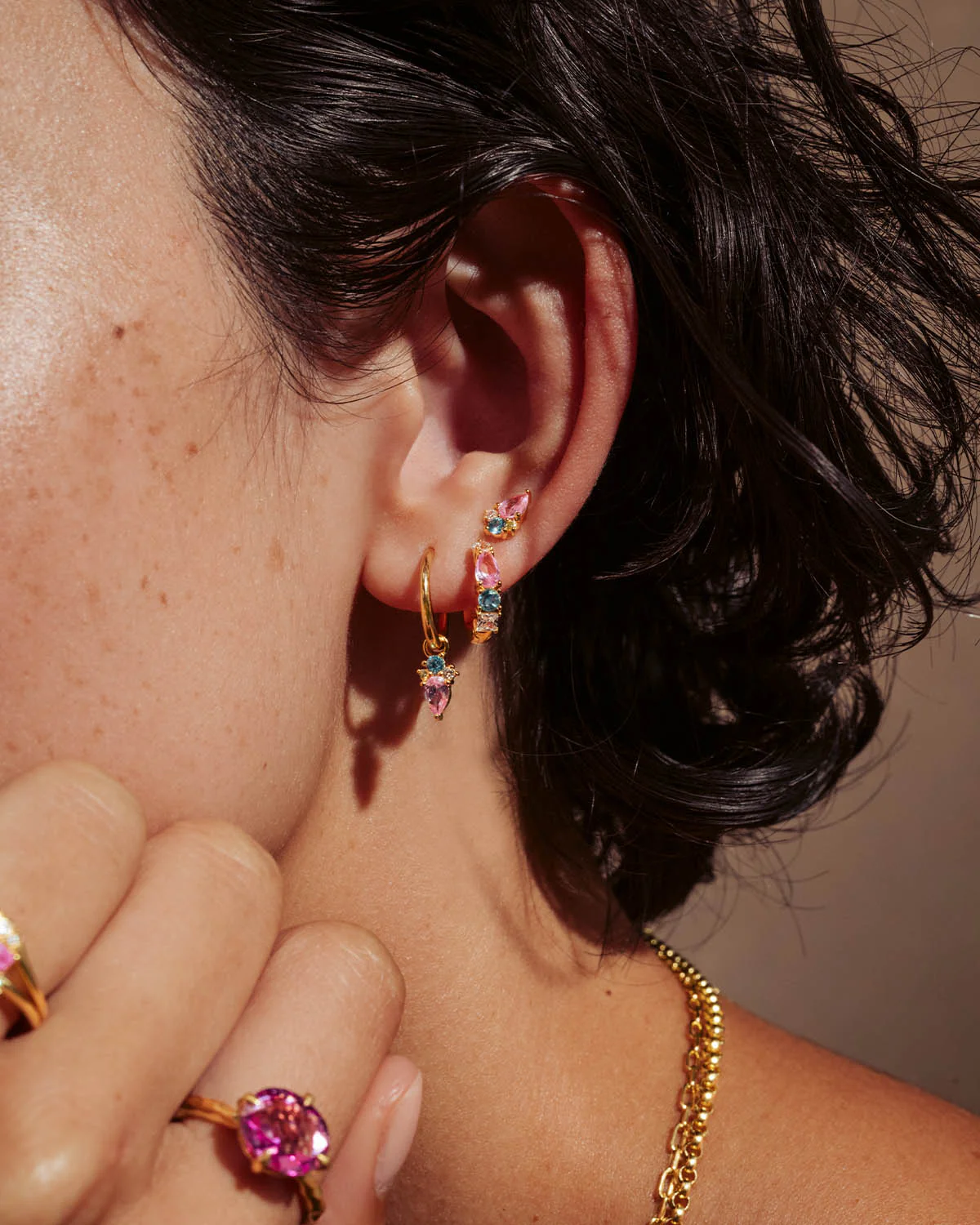 18k Gold Vermeil Cherished Connections Hoops - Image 5