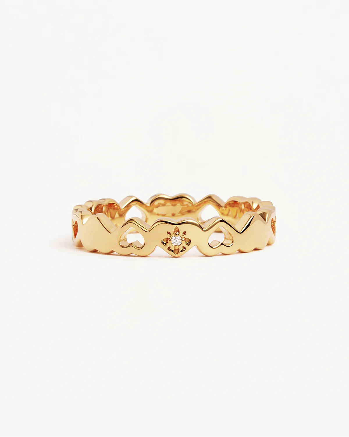 18k Gold Vermeil Connected Hearts Ring - Image 3