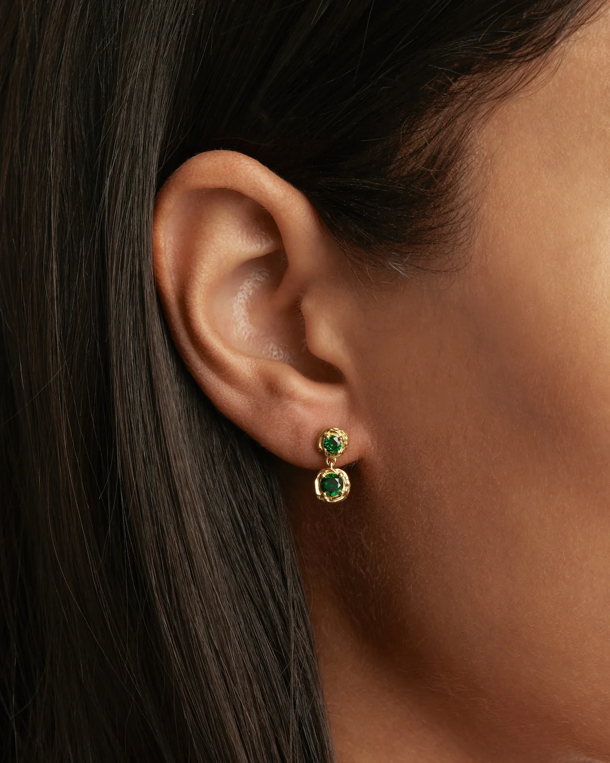 18k Gold Vermeil Depth of You Drop Earrings - Image 2