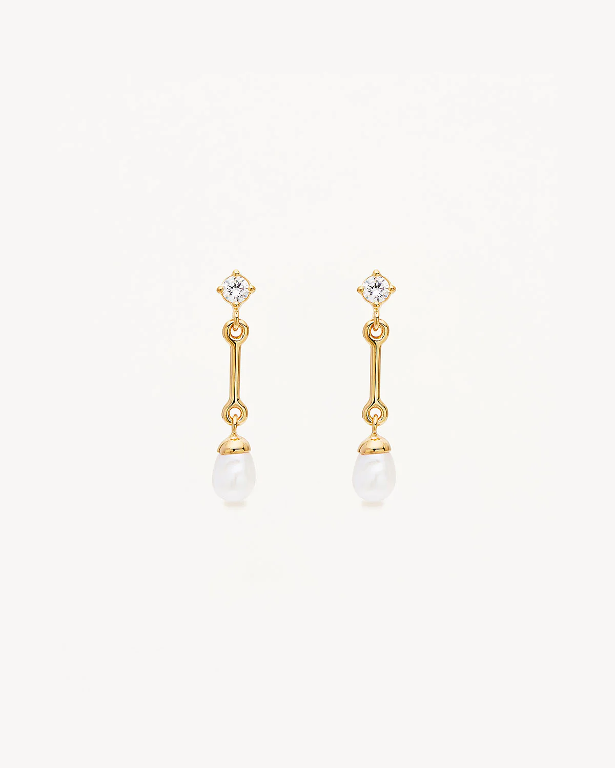 18k Gold Vermeil Embrace Stillness Pearl Drop Earrings