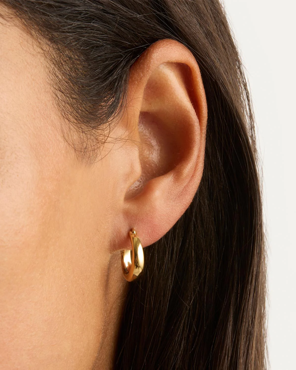 18k Gold Vermeil Infinite Horizon Small Hoops - Image 2