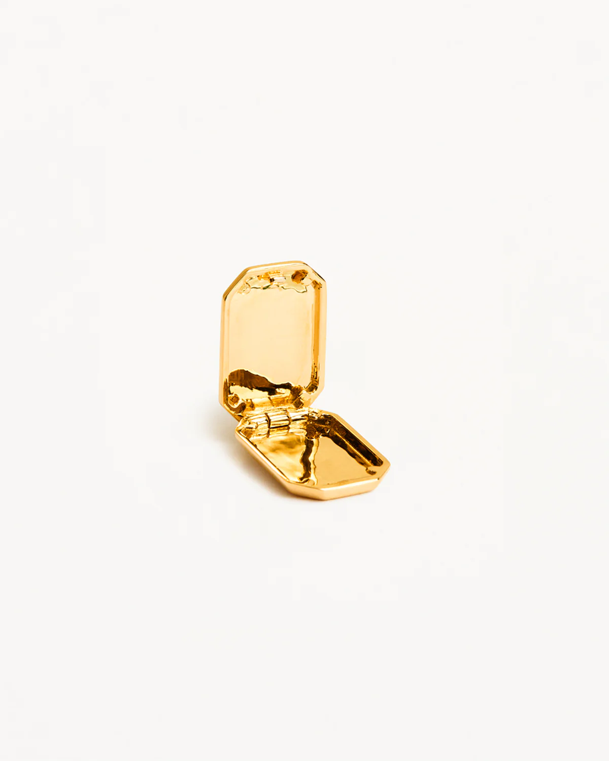 18k Gold Vermeil Rectangular Lotus Locket Pendant - Image 3