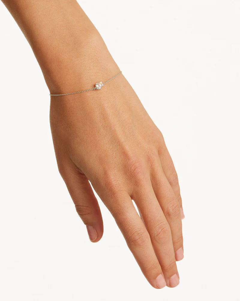 Sterling Silver Kindred Birthstone Bracelet - April - Image 2