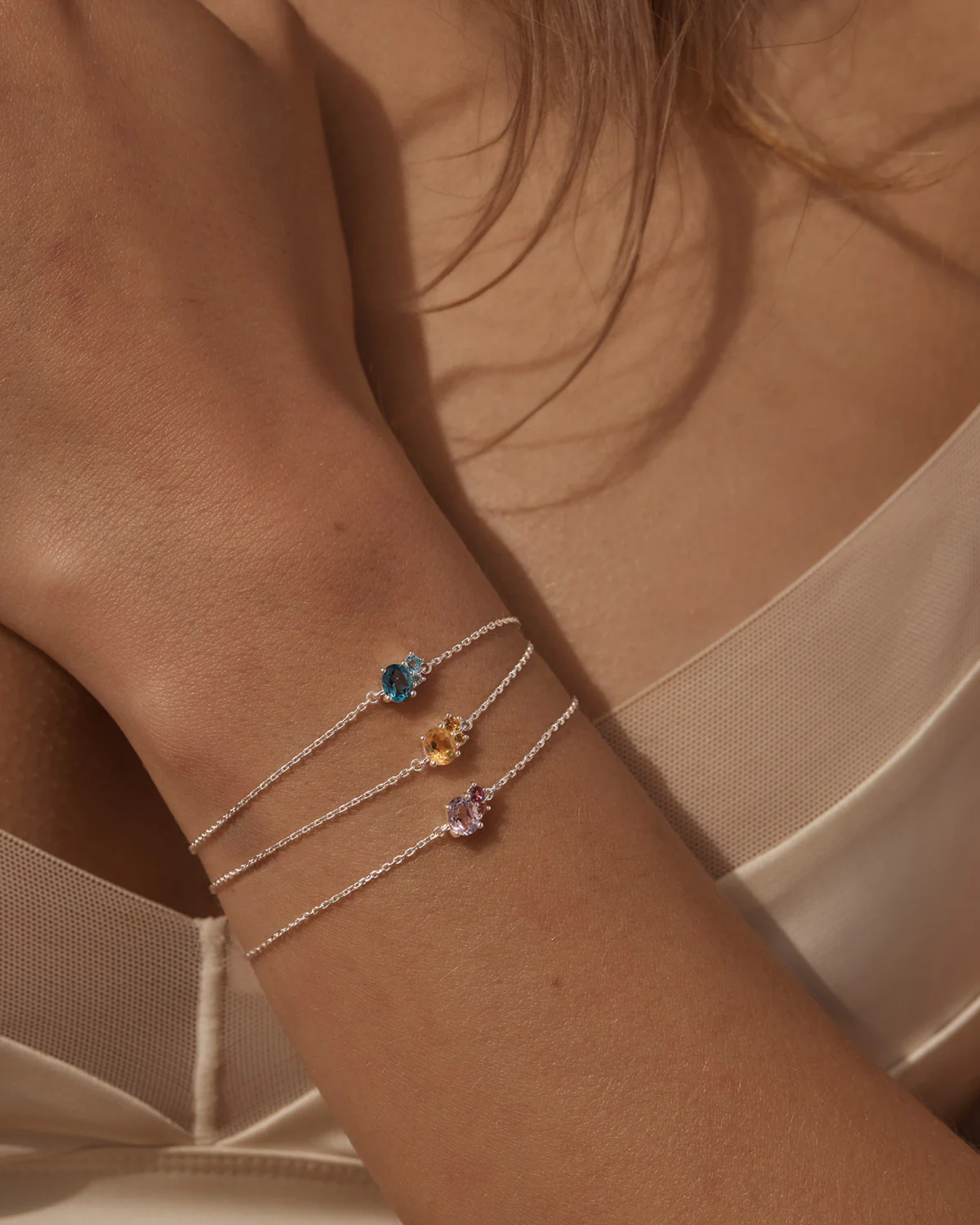 Sterling Silver Kindred Birthstone Bracelet - December - Image 2