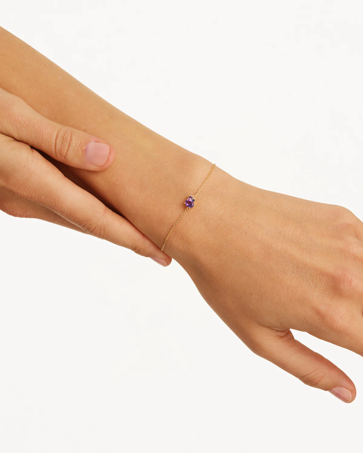18k Gold Vermeil Kindred Birthstone Bracelet - February - Image 2