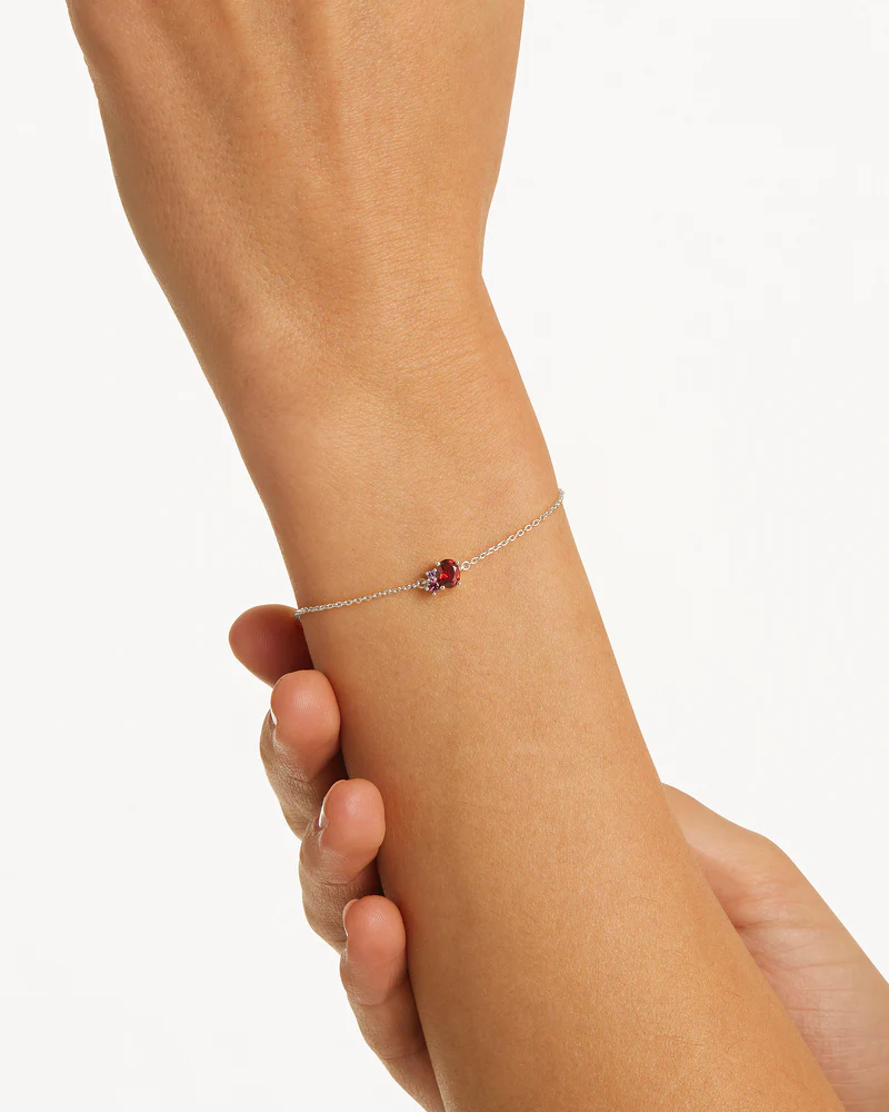 Sterling Silver Kindred Birthstone Bracelet - January - Image 2
