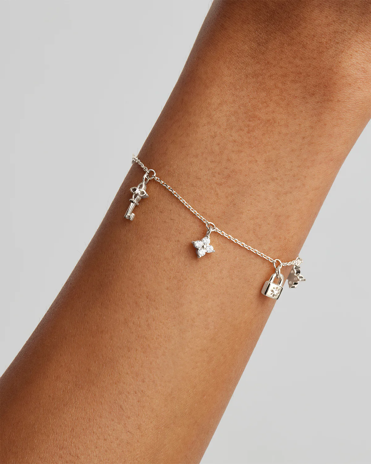 Sterling Silver Love Unlocked Charm Bracelet - Image 2