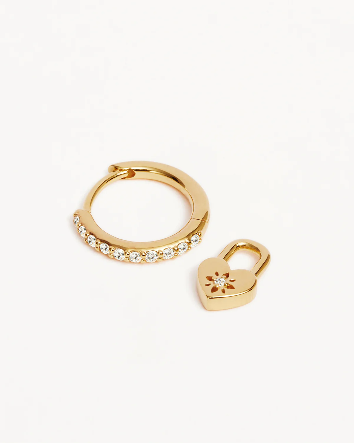 18k Gold Vermeil Love Unlocked Padlock Hoops - Image 3