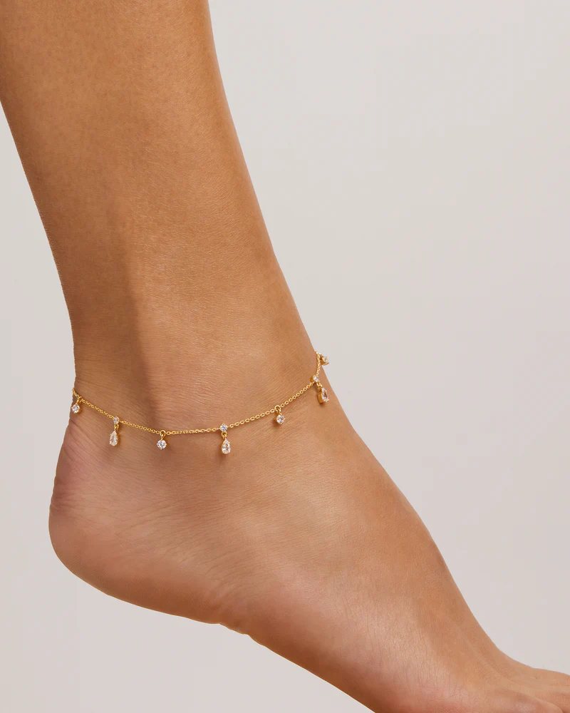18k Gold Vermeil No Rain, No Flowers Anklet - Image 2