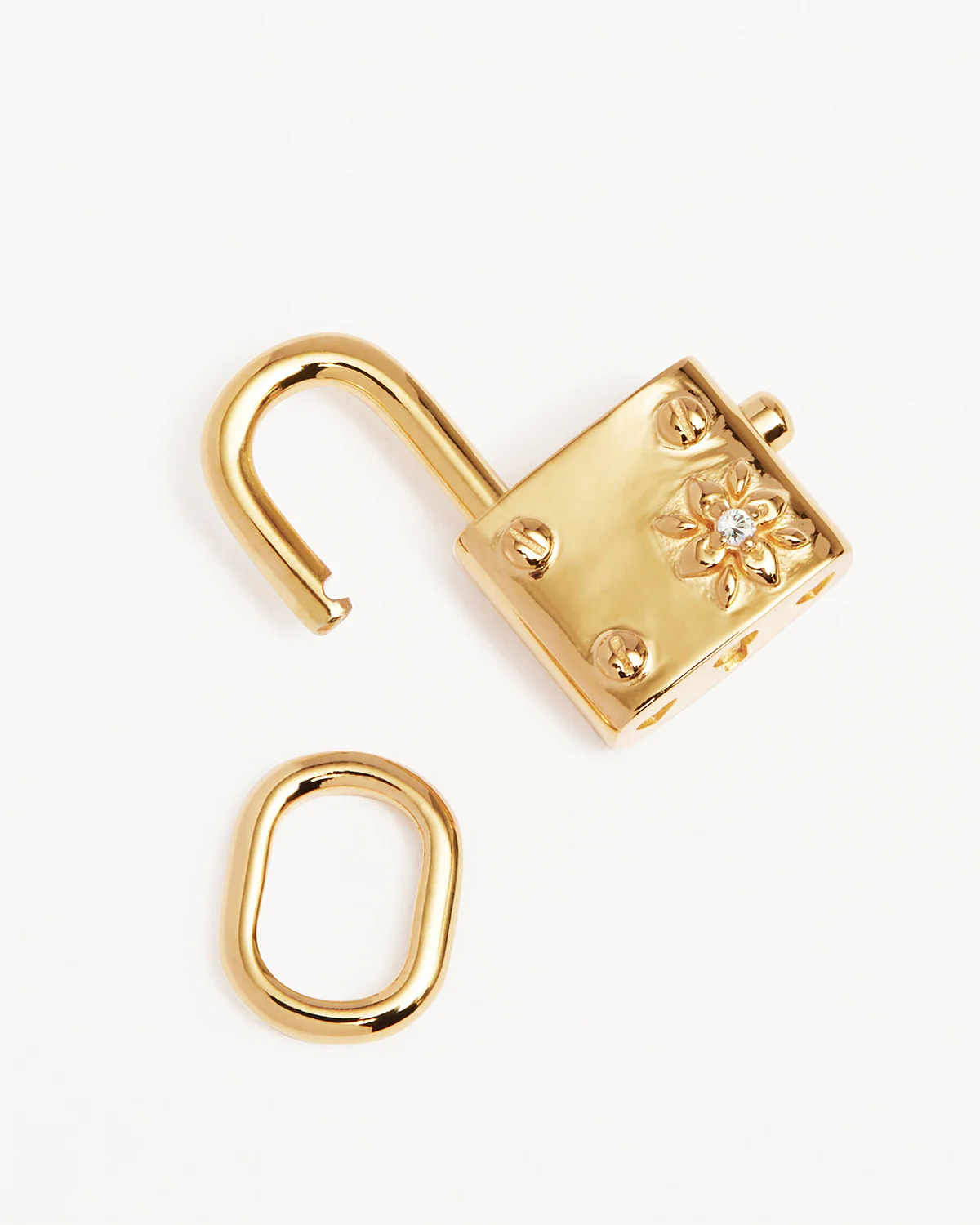 18k Gold Vermeil Promise of Us Lotus Padlock Pendant - Image 3