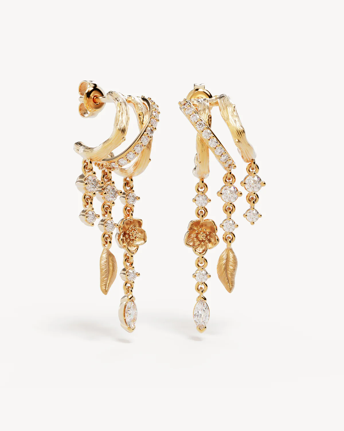 18k Gold Plated Radiant Bloom Illusion Hoops - Image 3