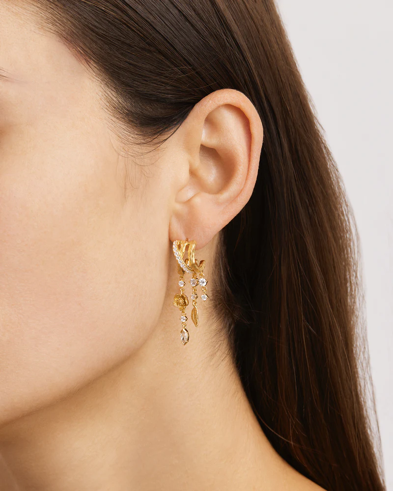 18k Gold Plated Radiant Bloom Illusion Hoops - Image 4