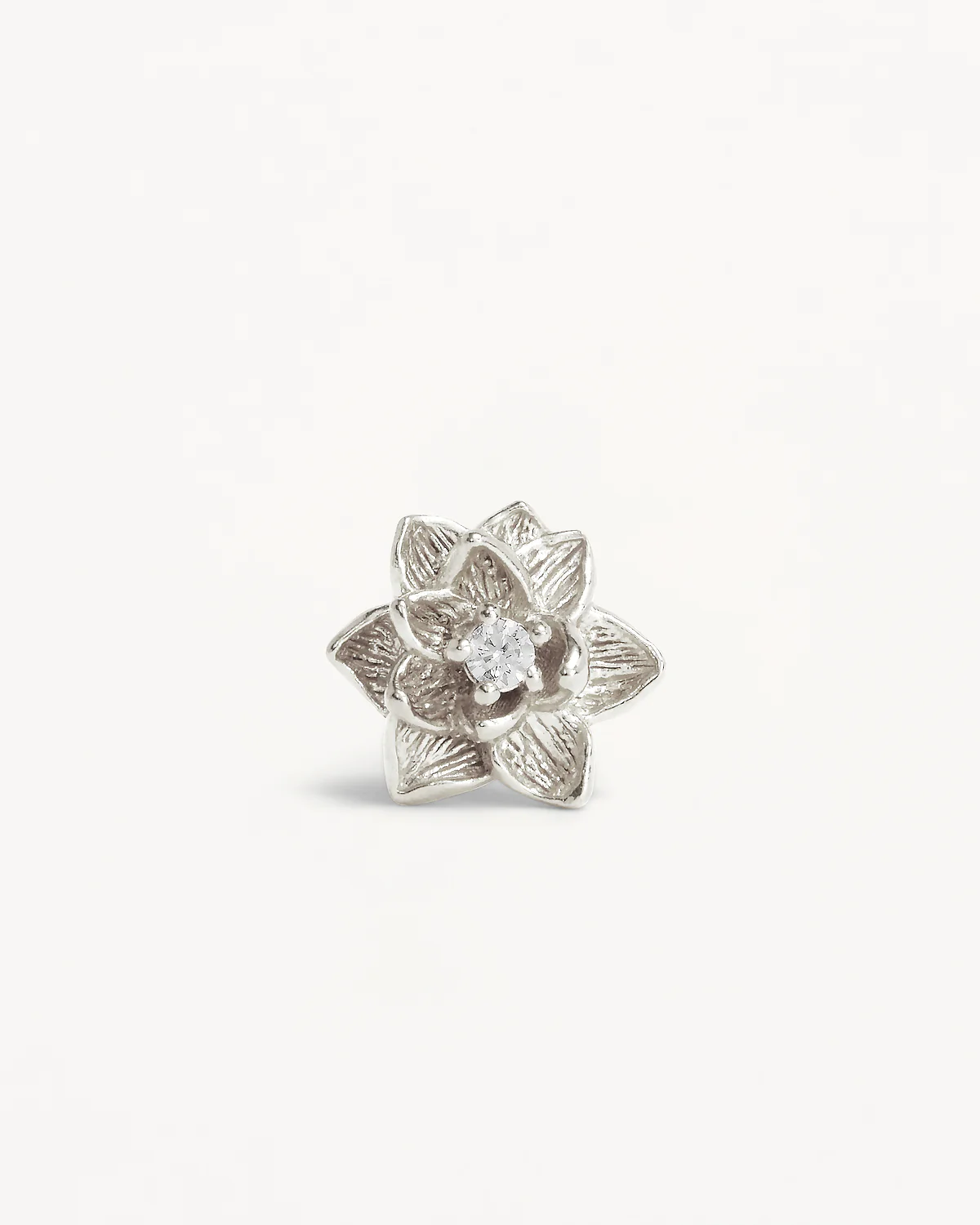 Sterling Silver Bloom Within Lotus Stud Earrings - Image 3