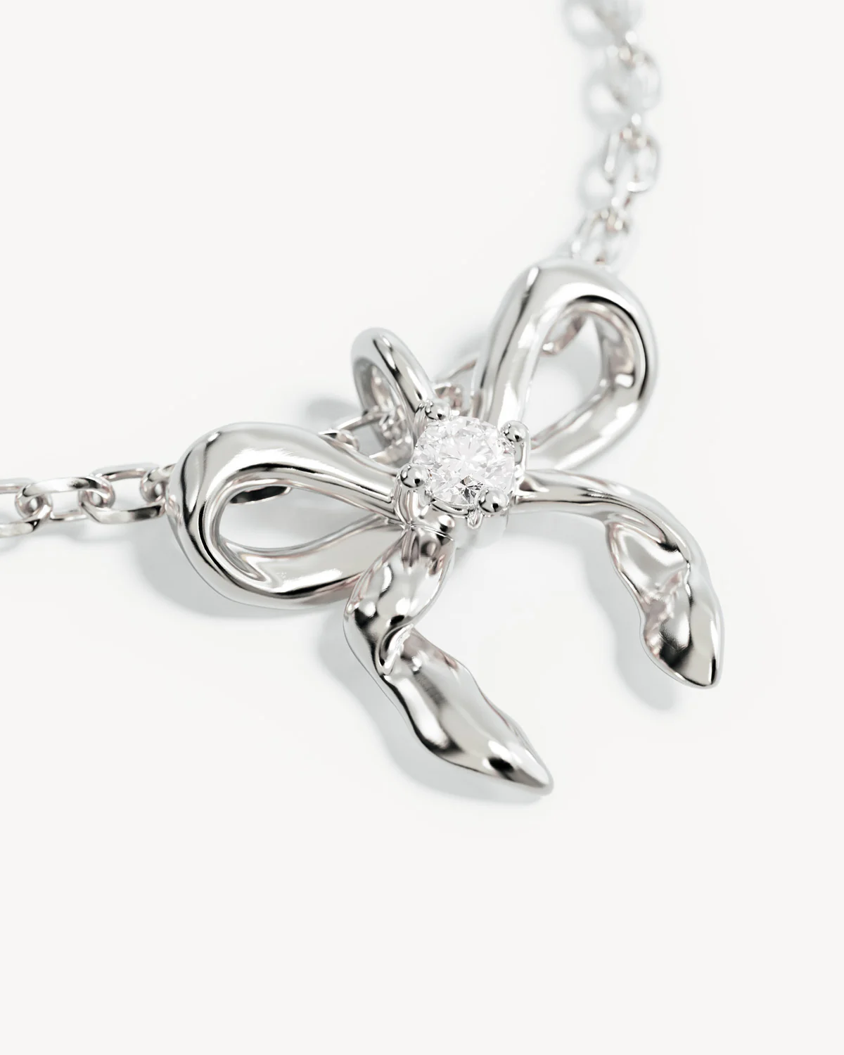 Sterling Silver Forever More Bow Necklace - Image 3