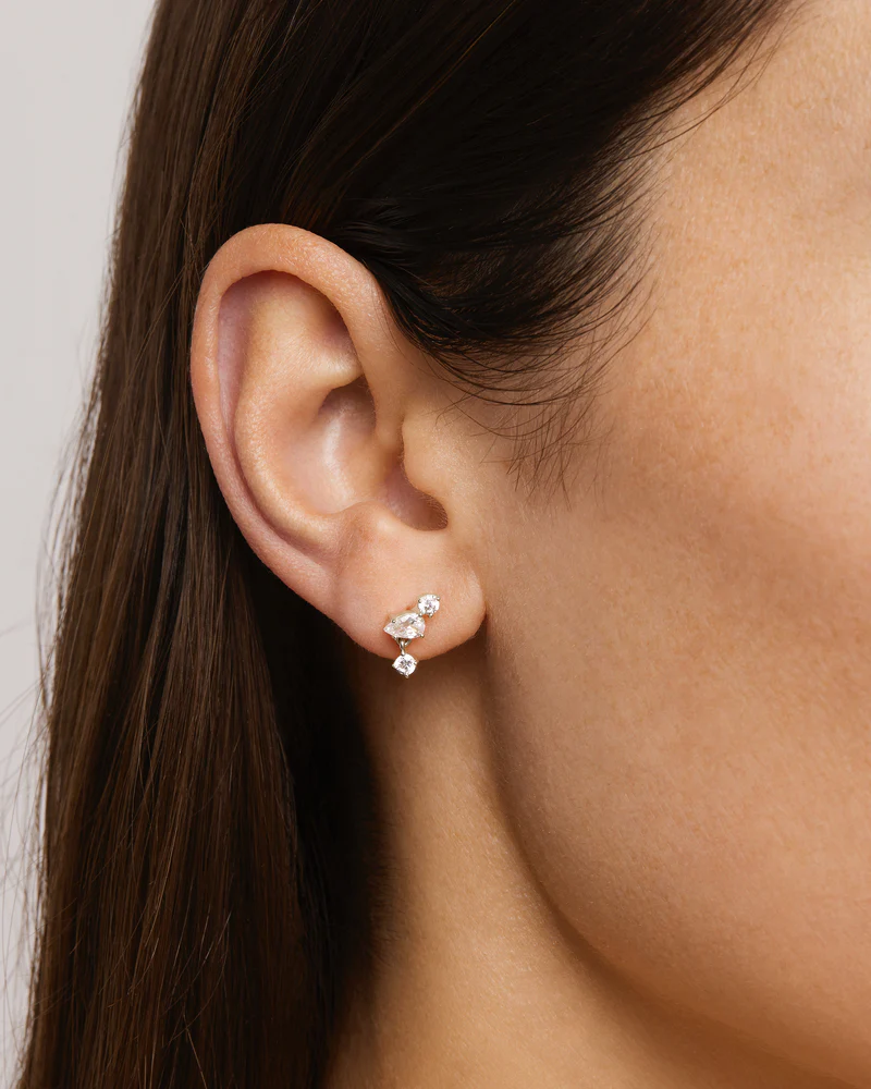 Sterling Silver No Rain, No Flowers Stud Earrings - Image 2