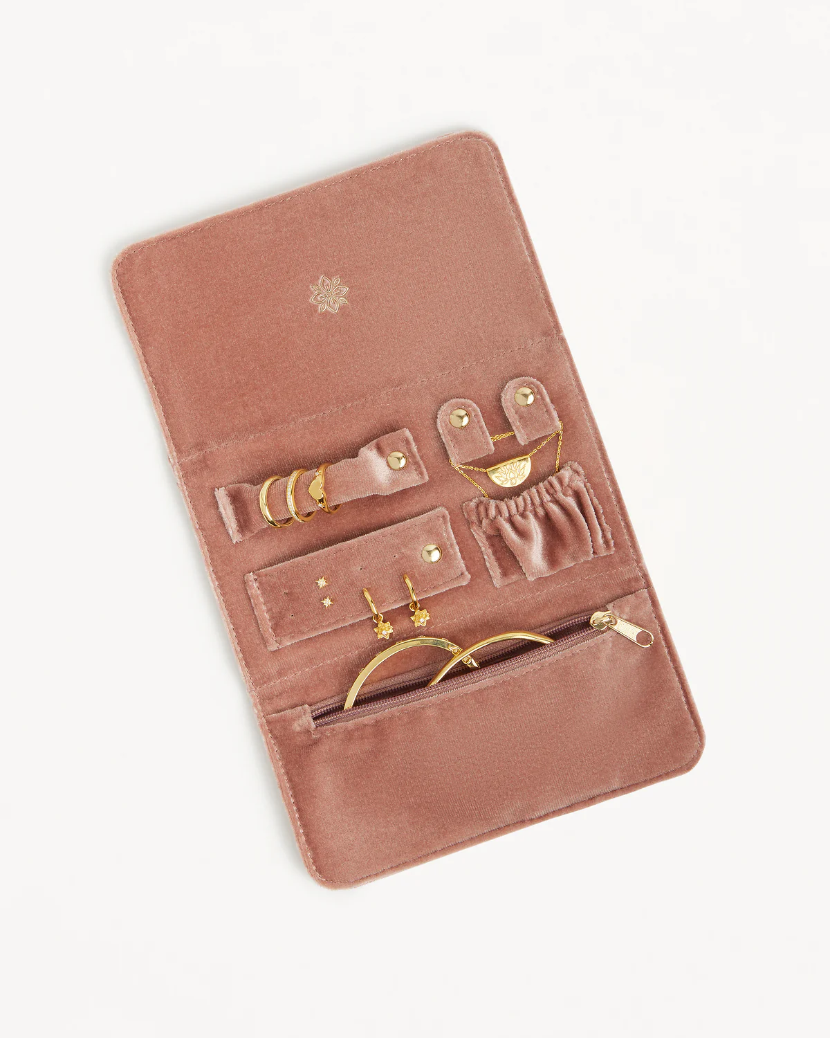 Soft Travel Jewellery Roll - Dusty Rose - Image 4