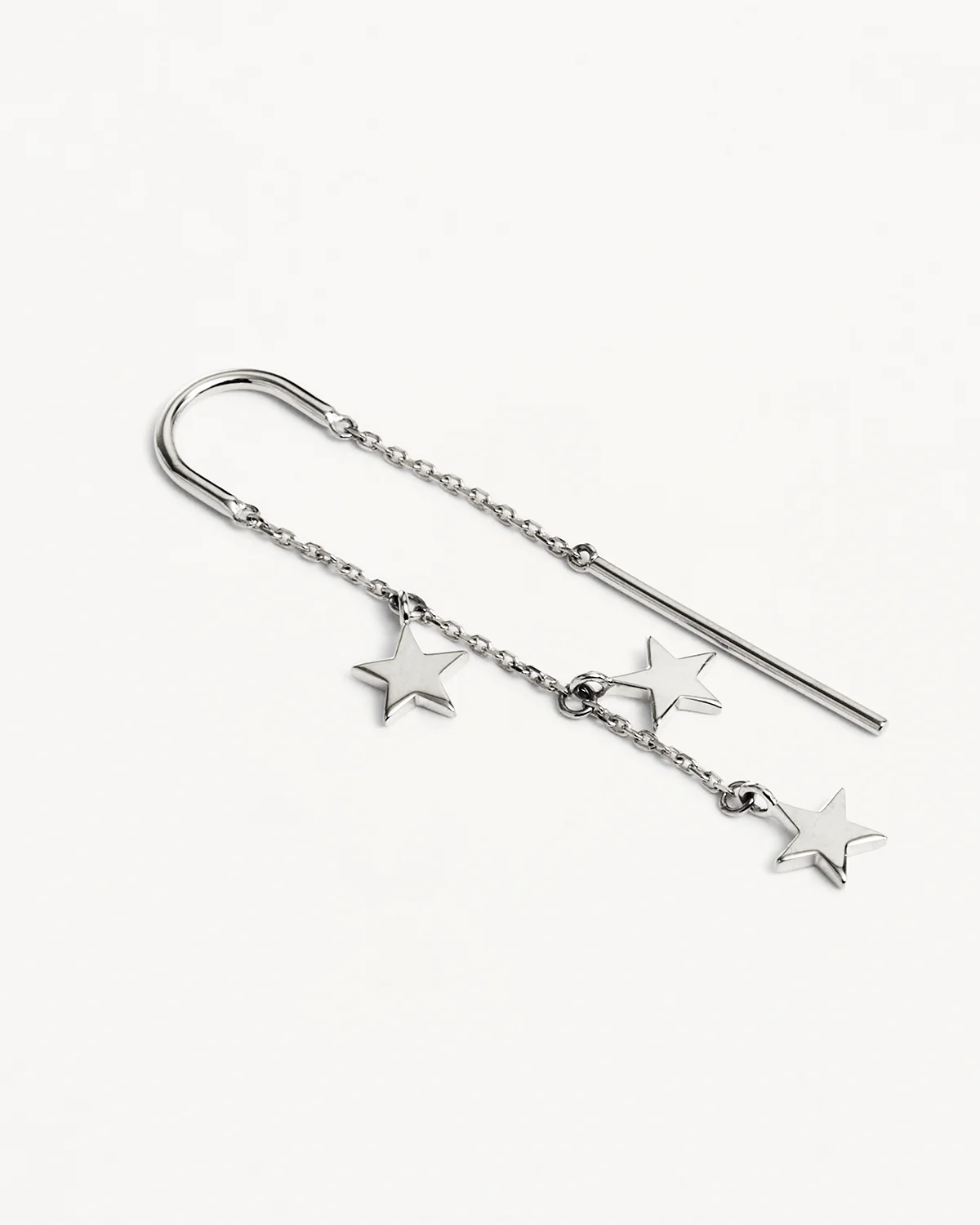Sterling Silver Star Bright Thread Earrings - Image 3