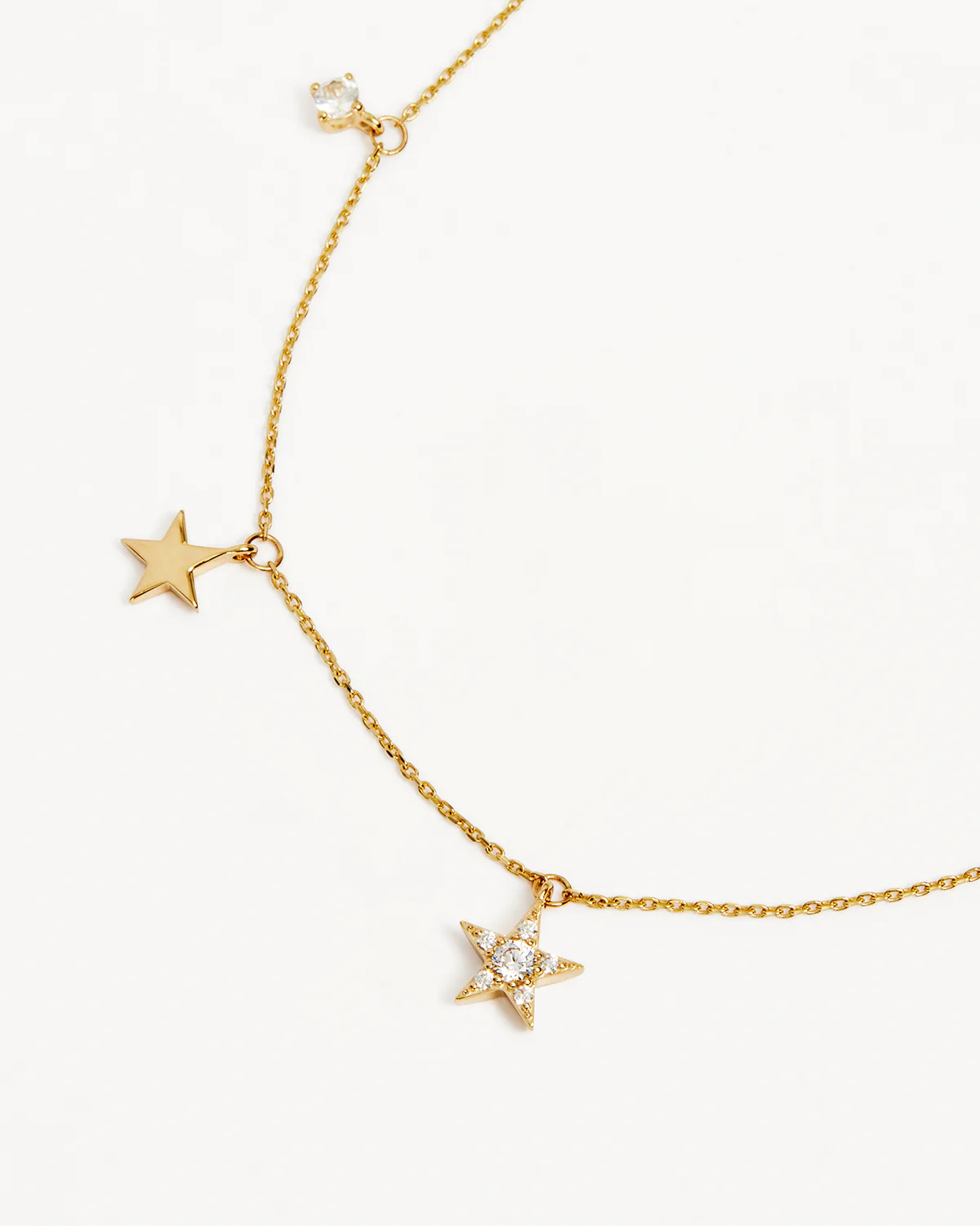 9k Solid Gold Stargazer Lab-Grown Diamond Necklace - Image 3