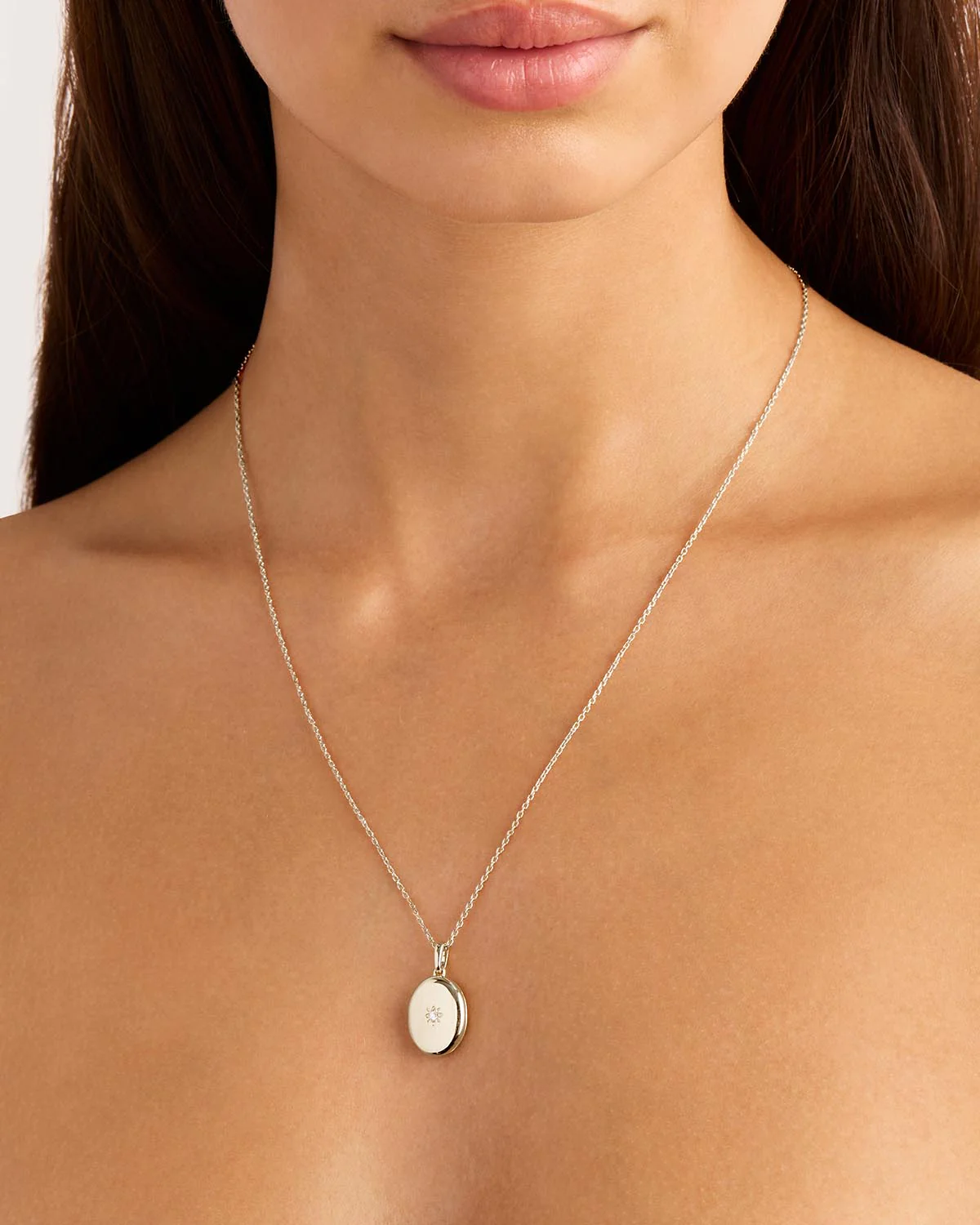 Sterling Silver Rounded Lotus Locket Pendant - Image 4