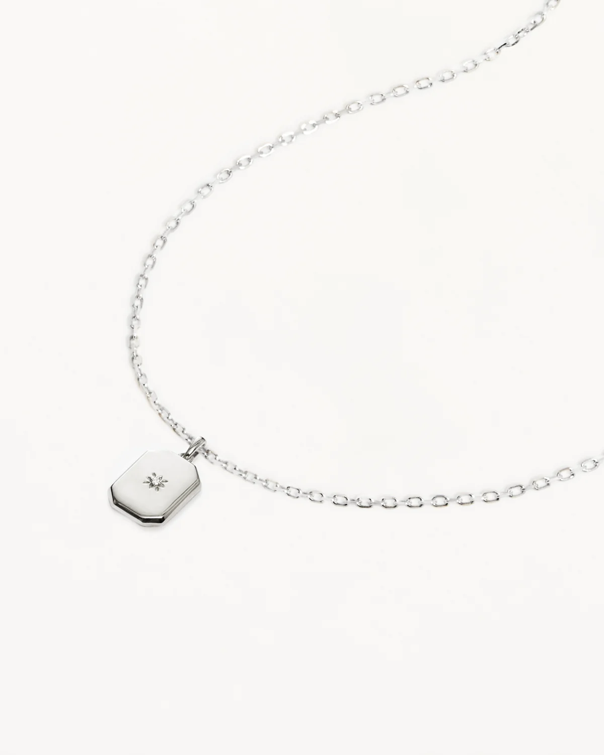 Sterling Silver 18" Rectangular Lotus Locket Necklace