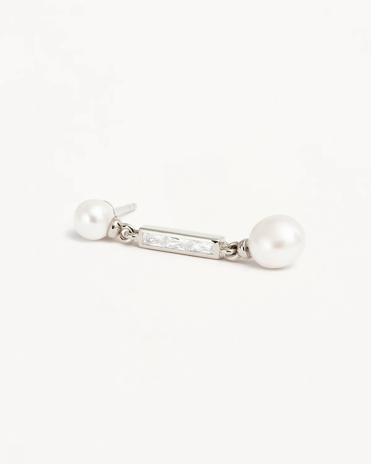 Sterling Silver Breathe Pearl Drop Earrings - Image 3